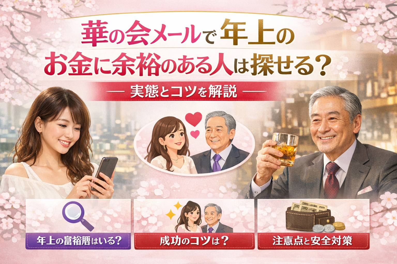 華の会メールで年上のお金に余裕のある人は探せる？実態とコツを解説